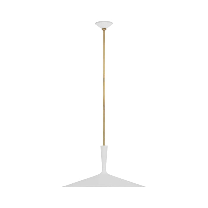 Rosetta Pendant Light in Matte White And Hand-Rubbed Antique Brass (X-Large).