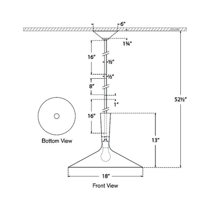 Rosetta Pendant Light - line drawing.