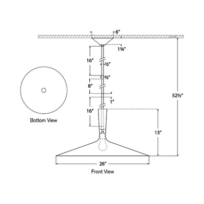 Rosetta Pendant Light - line drawing.