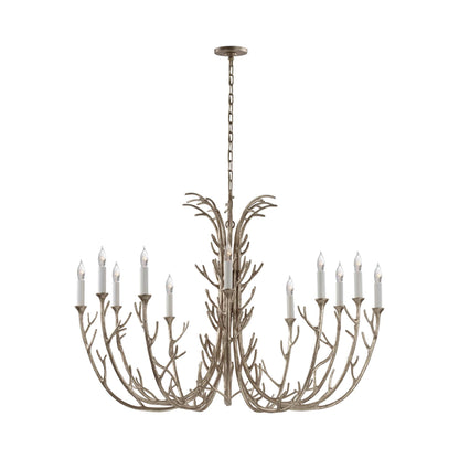 Silva Chandelier in Burnished Silver Leaf.