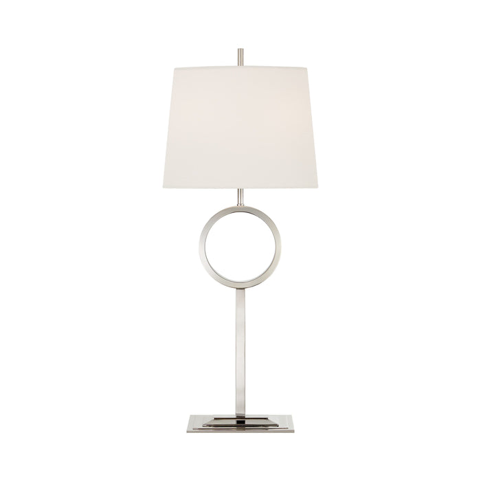 Simone Tall Table Lamp in Polished Nickel.