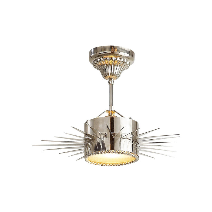 Soleil Semi Flush Ceiling Light in Polished Nickel (Small).