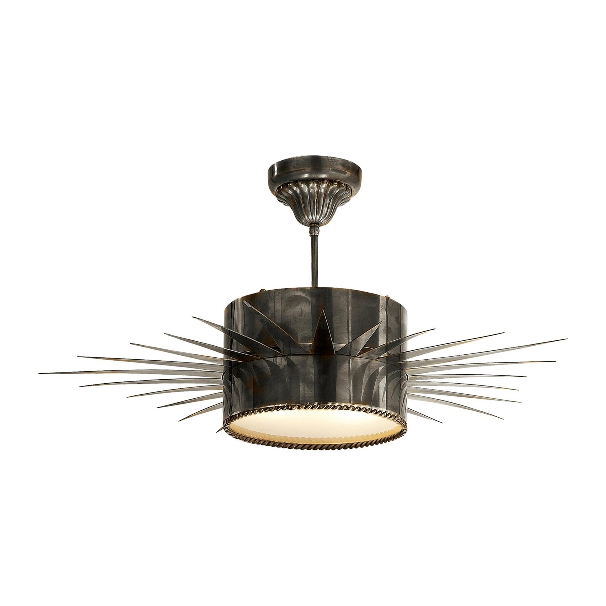 Soleil Semi Flush Ceiling Light in Bronze (Large).