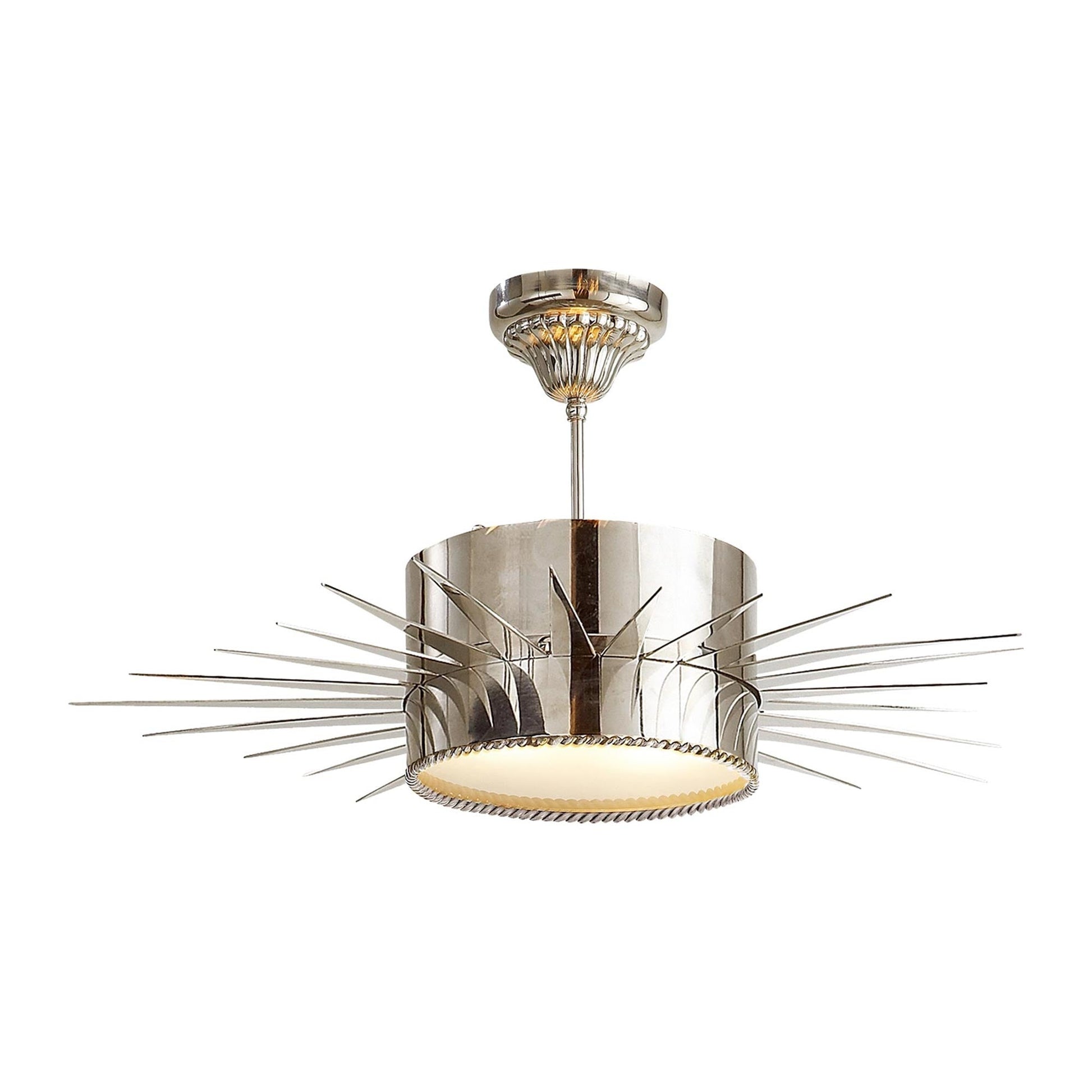Soleil Semi Flush Ceiling Light in Polished Nickel (Large).