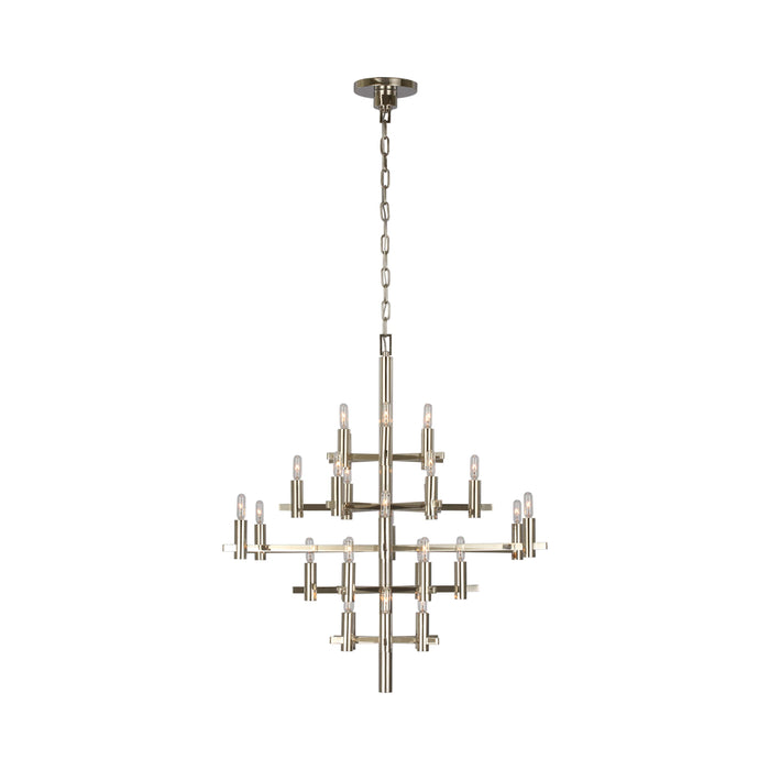 Sonnet LED Chandelier in Polished Nickel/Without Shade (Medium).