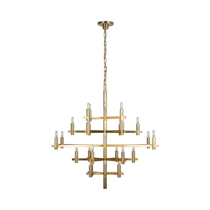 Sonnet LED Chandelier in Antique-Burnished Brass/Without Shade (Large).