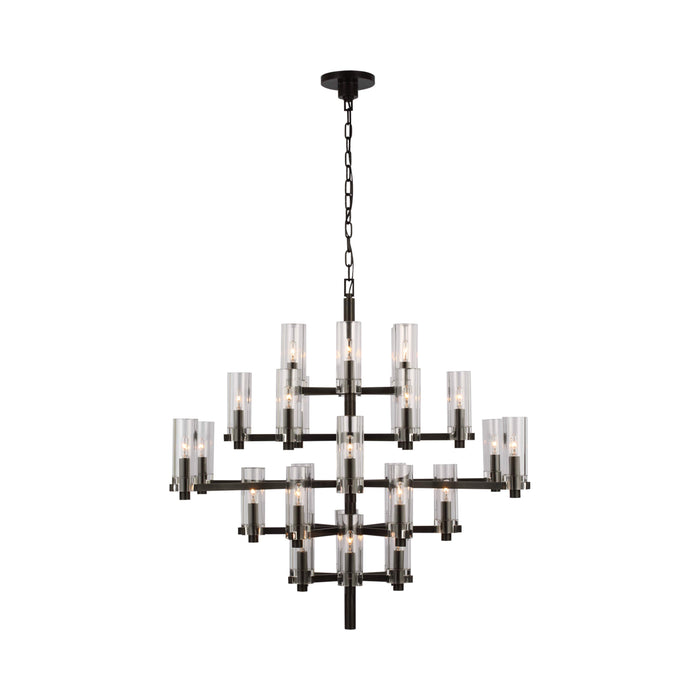 Sonnet LED Chandelier in Bronze/Clear Glass (Large).