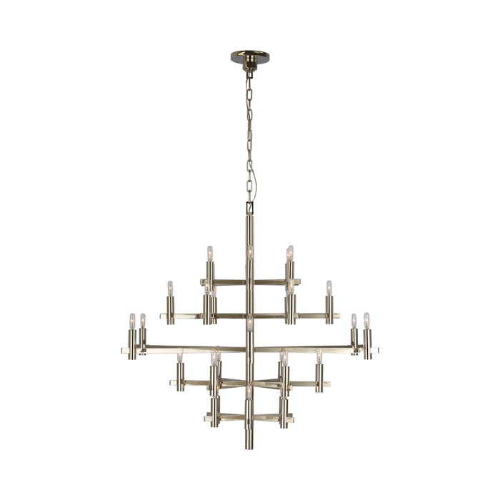 Sonnet LED Chandelier in Polished Nickel/Without Shade (Large).