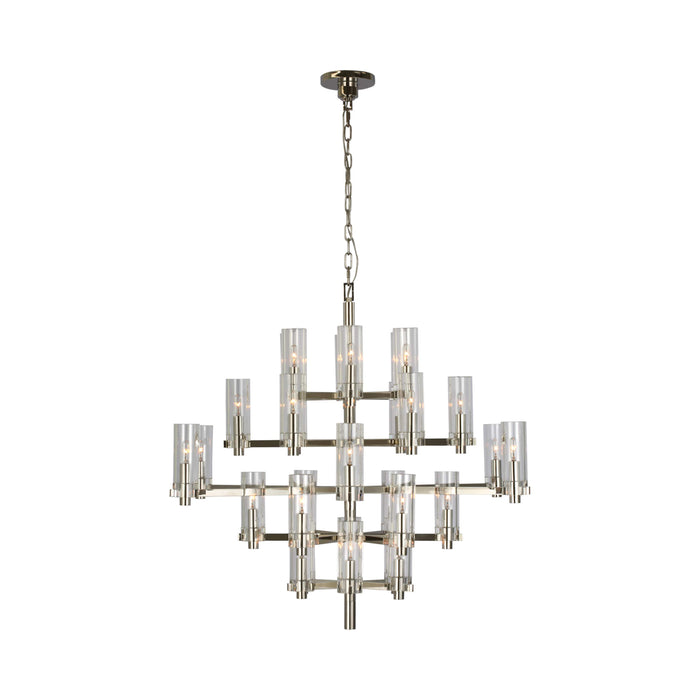 Sonnet LED Chandelier in Polished Nickel/Clear Glass (Large).