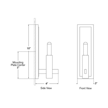 Sonnet LED Wall Light - line drawing.