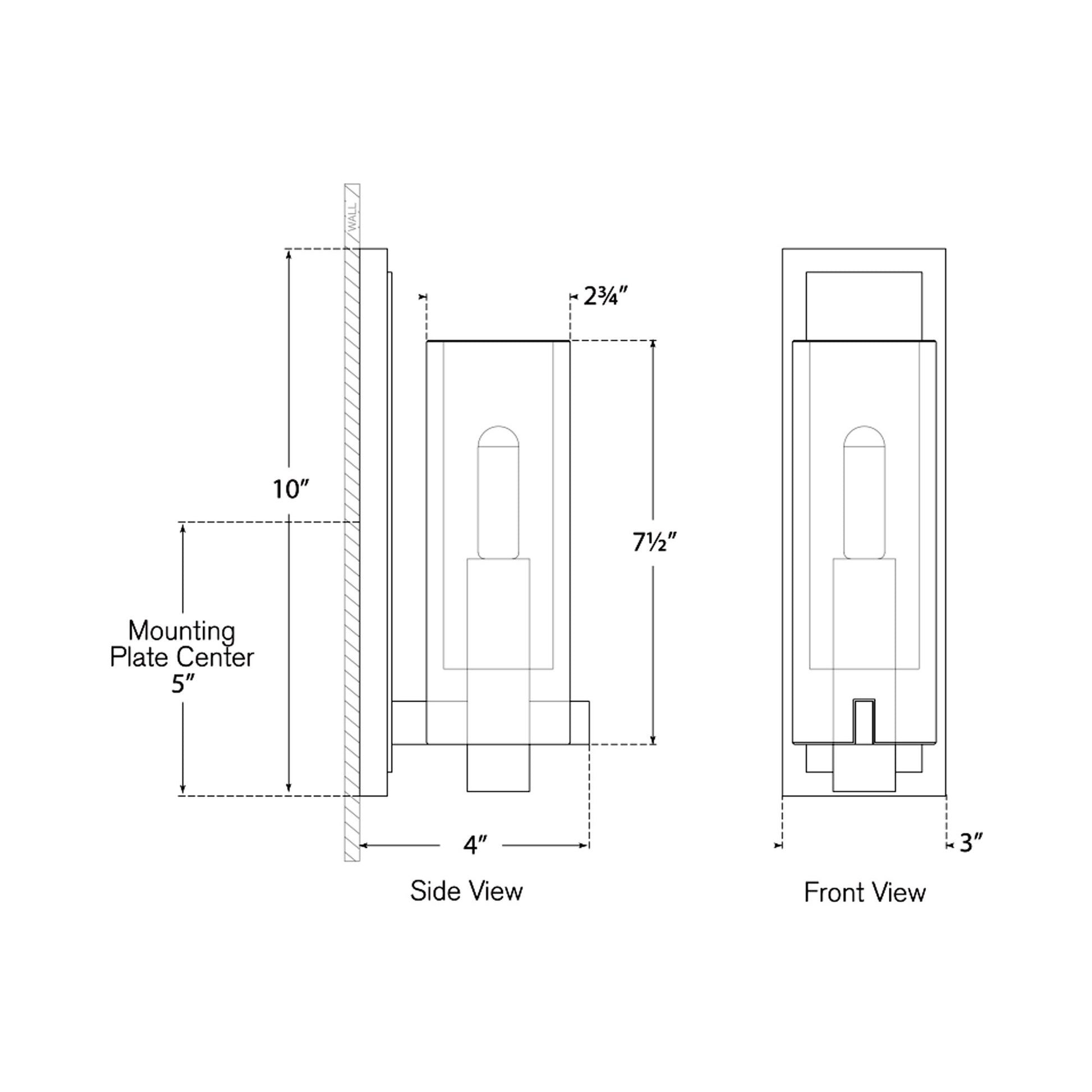 Sonnet LED Wall Light - line drawing.