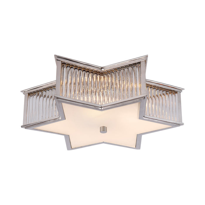 Sophia Flush Mount Ceiling Light in Polished Nickel/Clear Glass (Large).