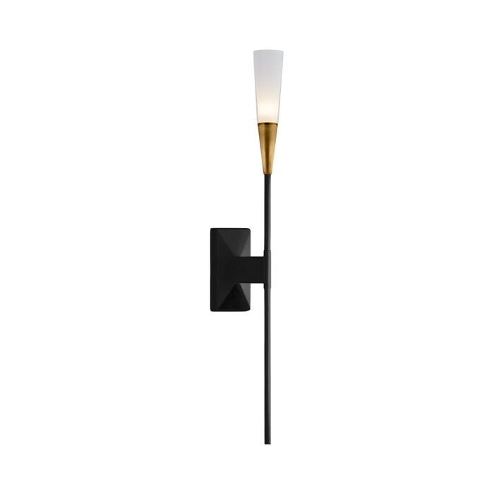 Stellar LED Wall Light in Matte Black/Antique Brass (Single).