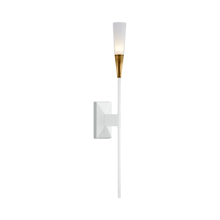 Stellar LED Wall Light in Matte White/ Antique Brass (Single).