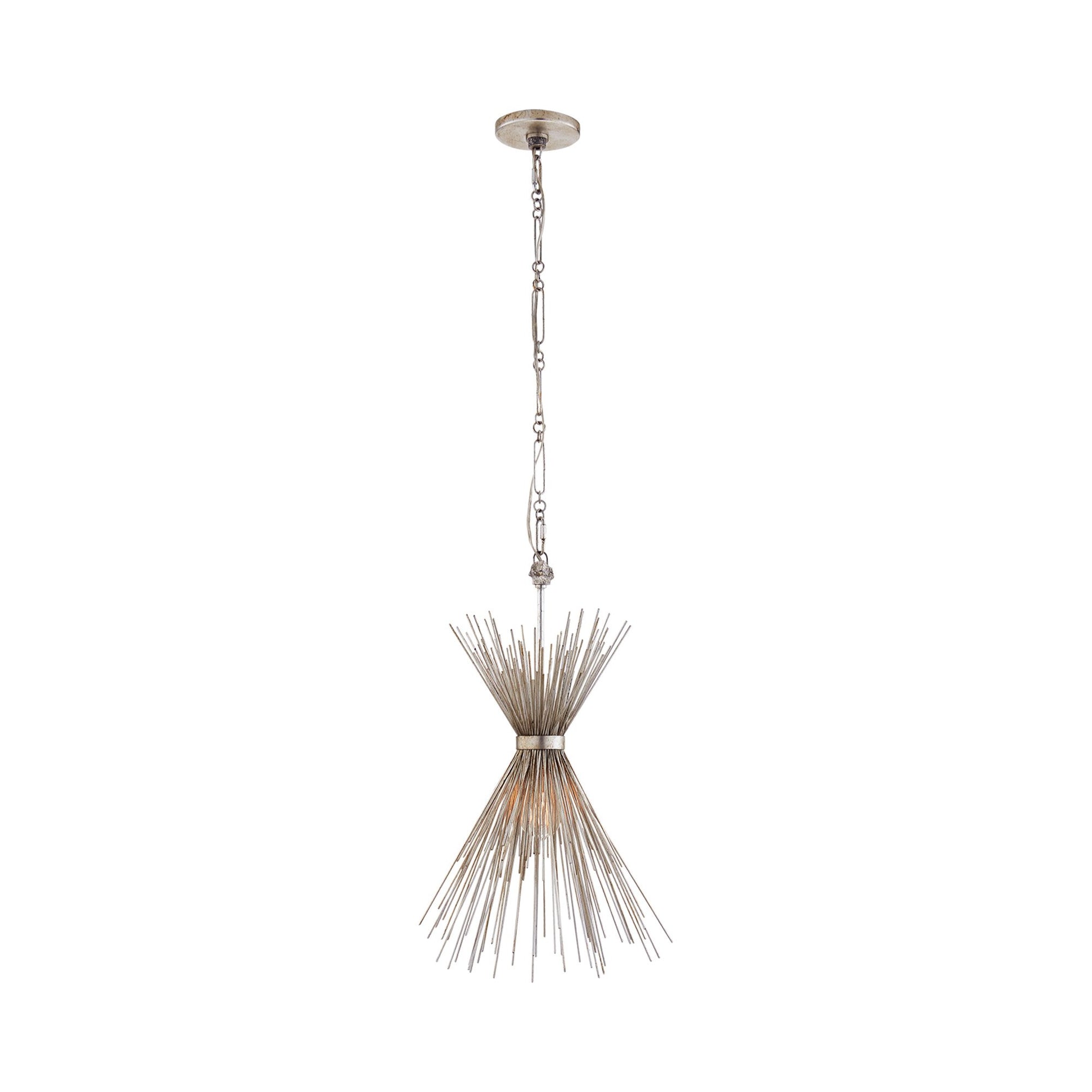 Strada Chandelier in Narrow/Burnished Silver Leaf (Small).
