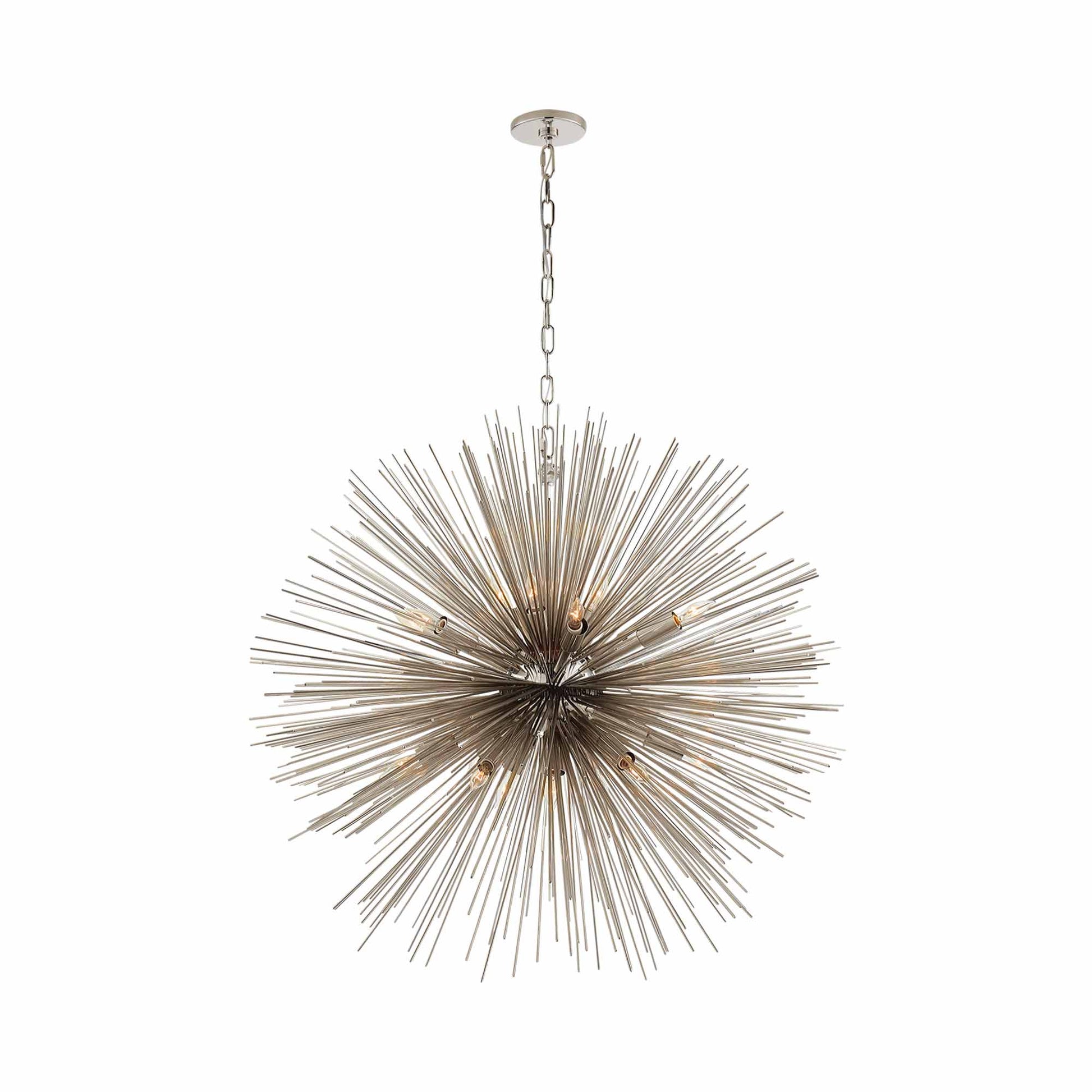 Strada Chandelier in Round/Polished Nickel (Large).