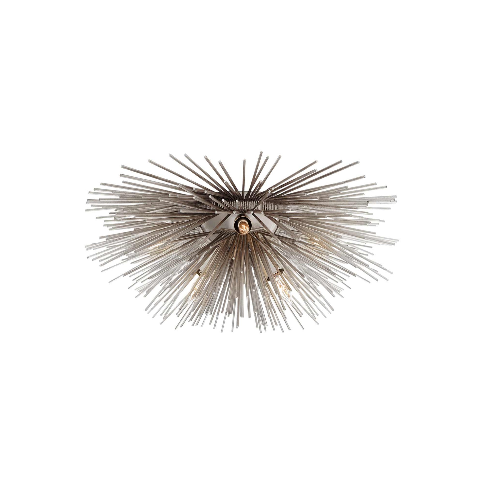 Strada Flush Mount Ceiling Light in Burnished Silver Leaf (Small).
