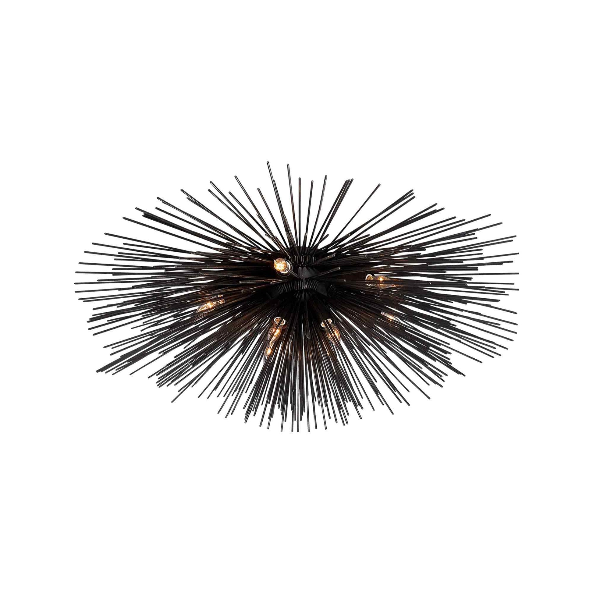 Strada Flush Mount Ceiling Light in Aged Iron (Medium).