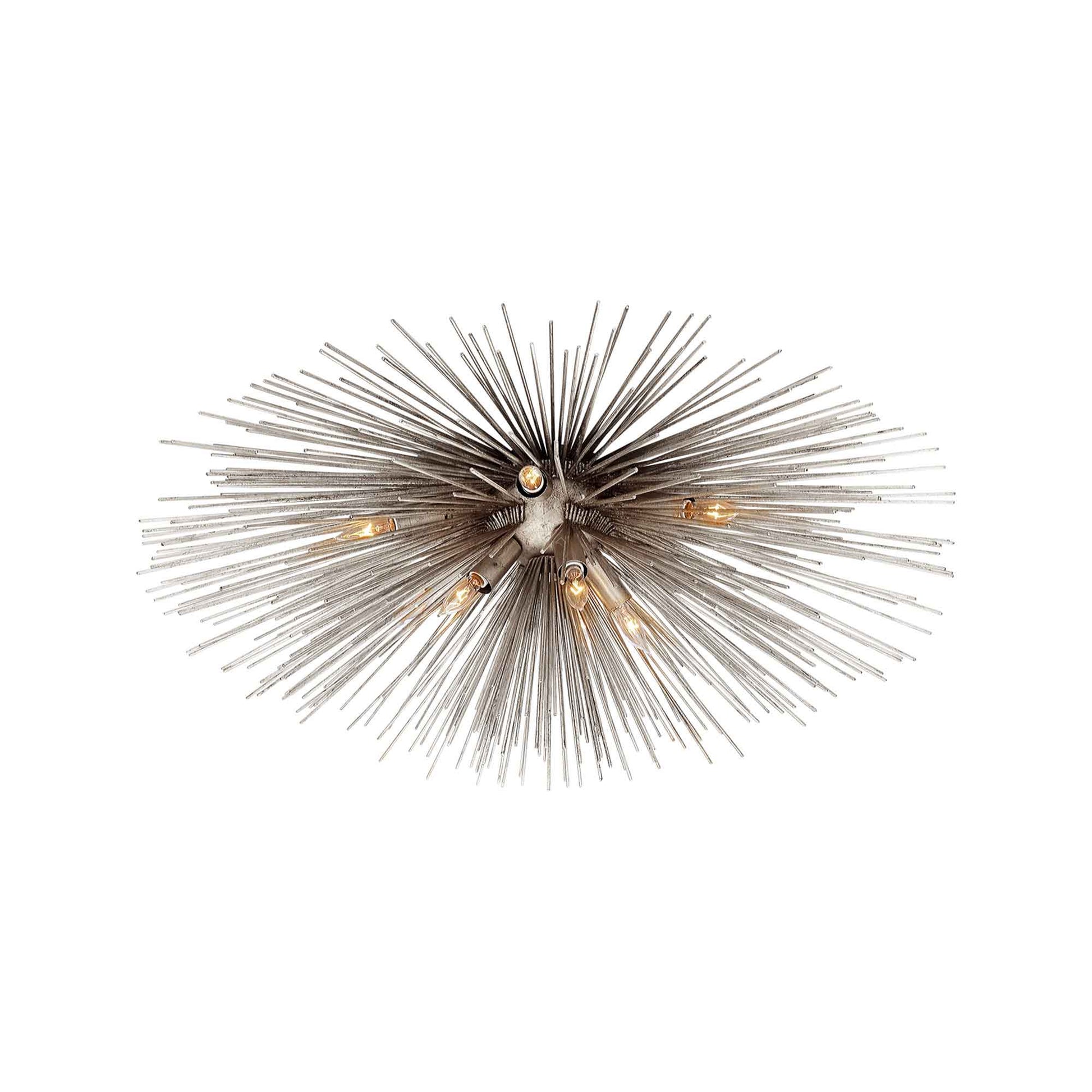 Strada Flush Mount Ceiling Light in Burnished Silver Leaf (Medium).