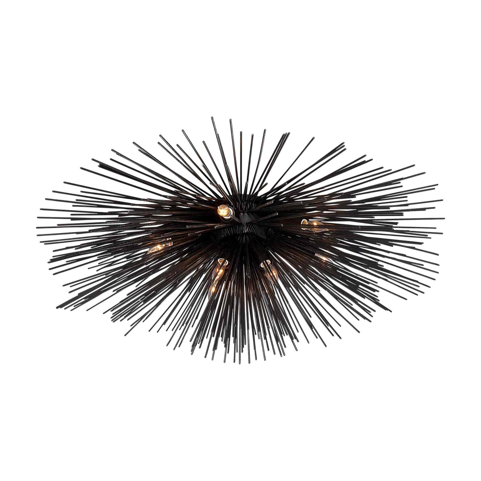 Strada Flush Mount Ceiling Light in Aged Iron (Large).