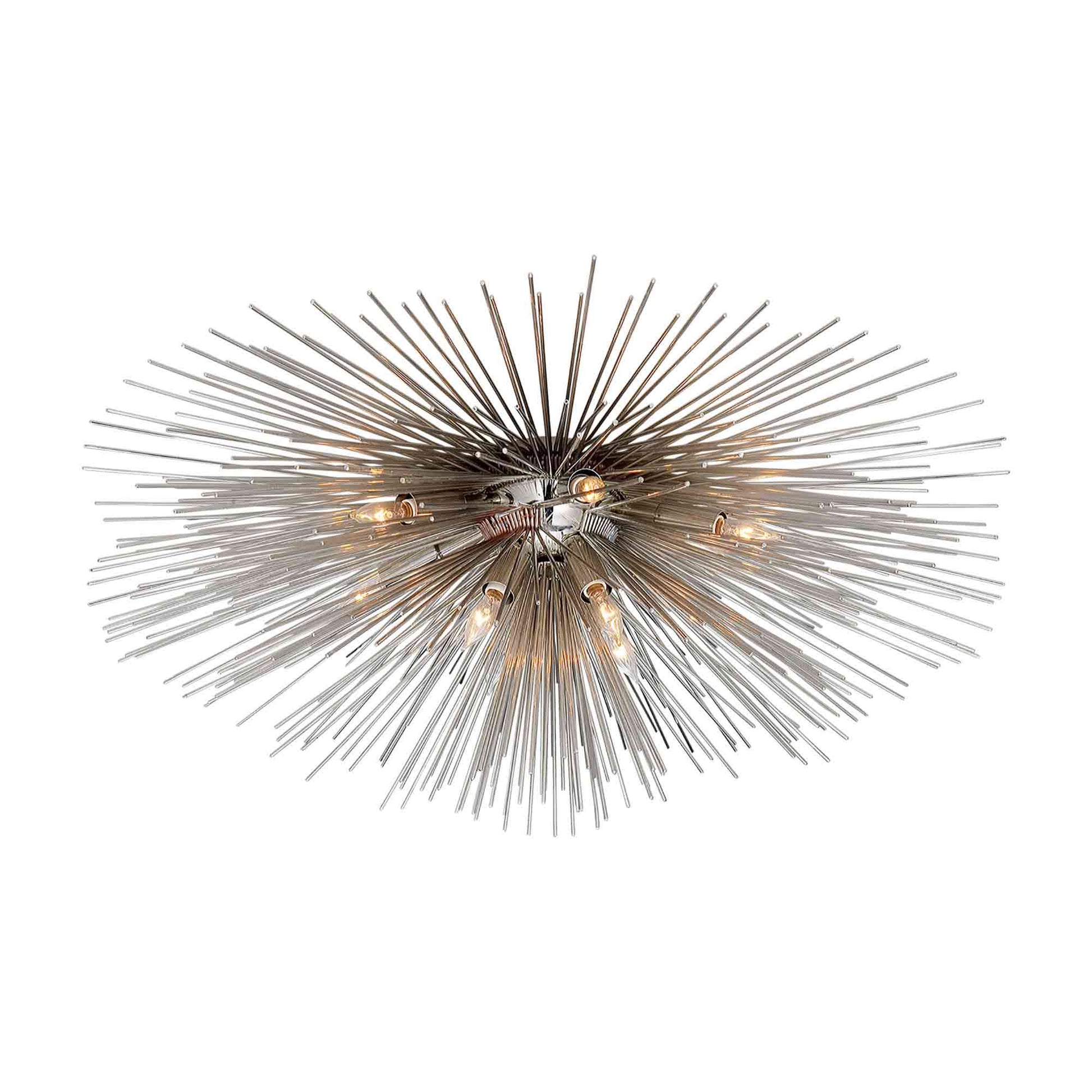 Strada Flush Mount Ceiling Light in Polished Nickel (Large).