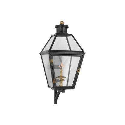 Stratford Outdoor Gas Wall Light in Matte Black (Small).