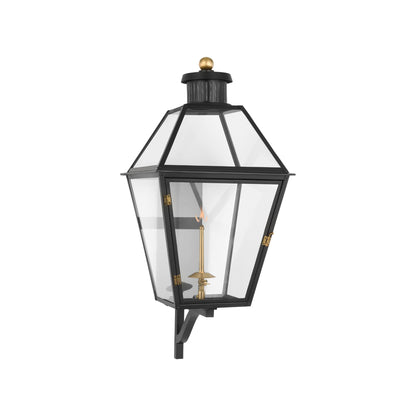 Stratford Outdoor Gas Wall Light in Matte Black (Medium).