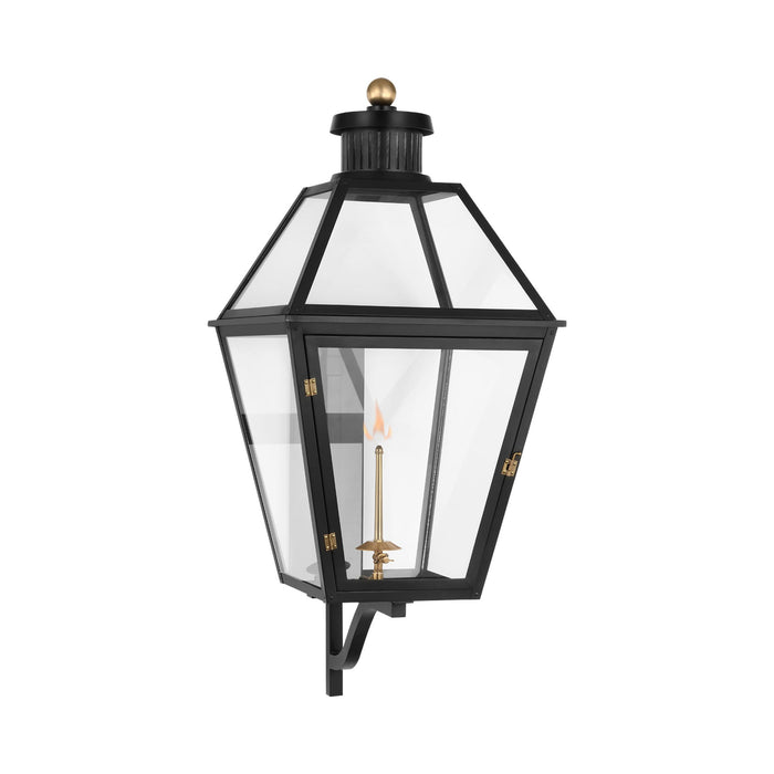Stratford Outdoor Gas Wall Light in Matte Black (Large).