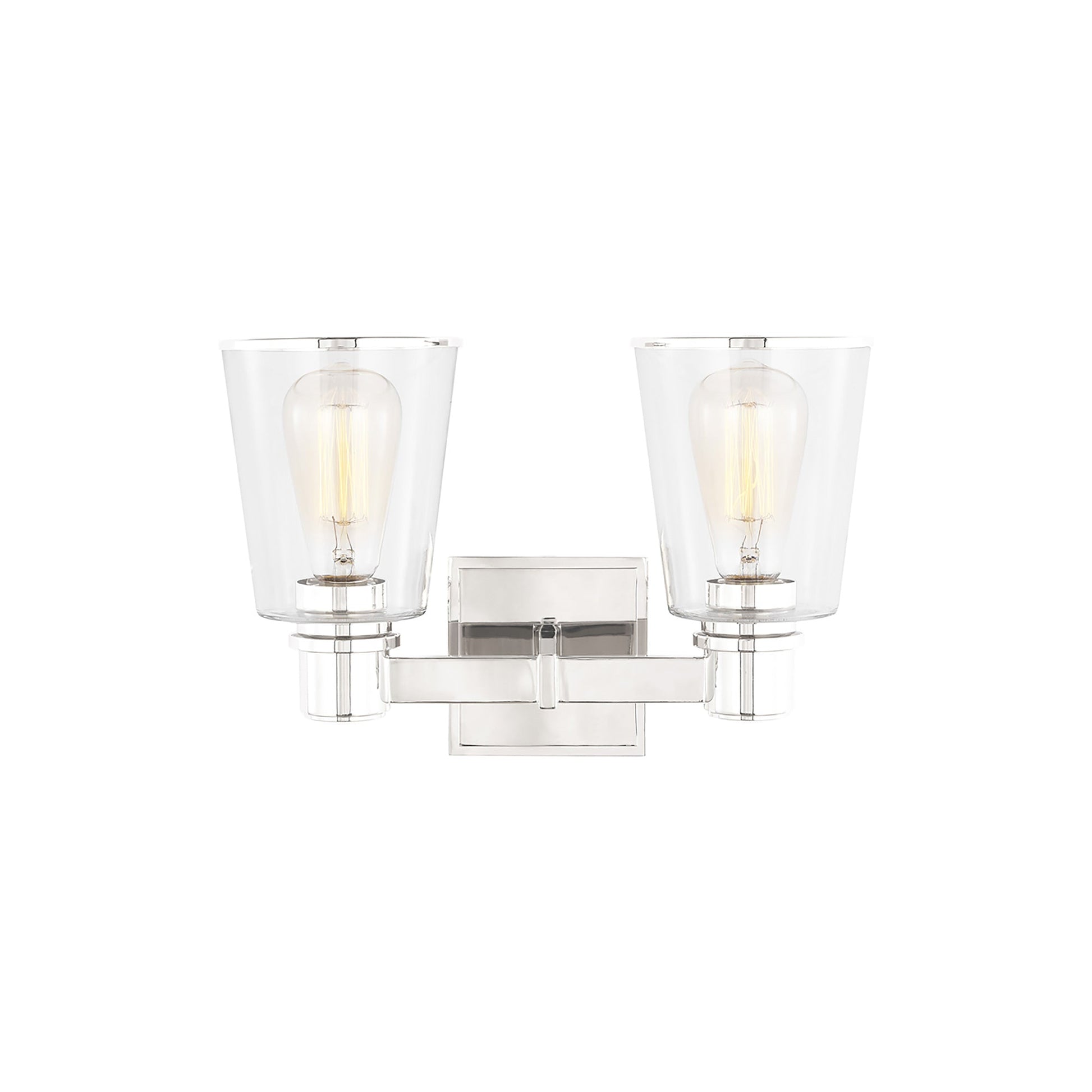 Alessa Vanity Wall Light in Polished Nickel (2-Light).