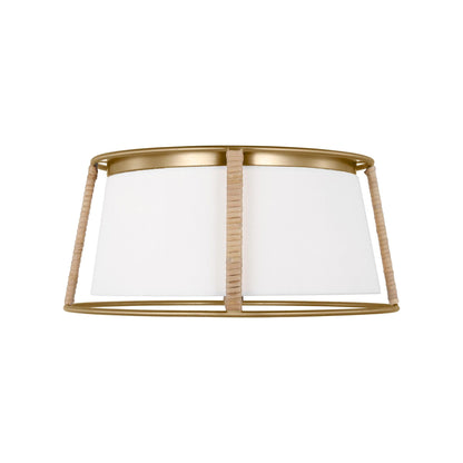 Cortes Flush Mount Ceiling Light in Satin Brass.