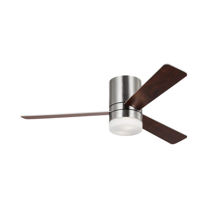 Era Indoor/Outdoor Hugger LED Flush Mount Ceiling Fan in Brushed Steel (52--Inch).