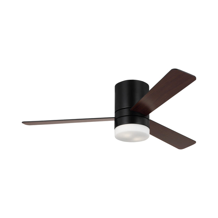Era Indoor/Outdoor Hugger LED Flush Mount Ceiling Fan in Midnight Black (52--Inch).