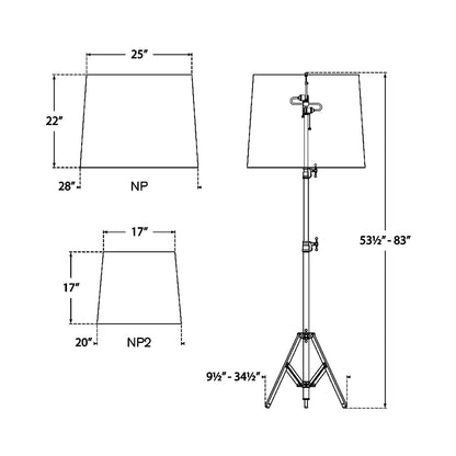 Studio Floor Lamp - line drawing.