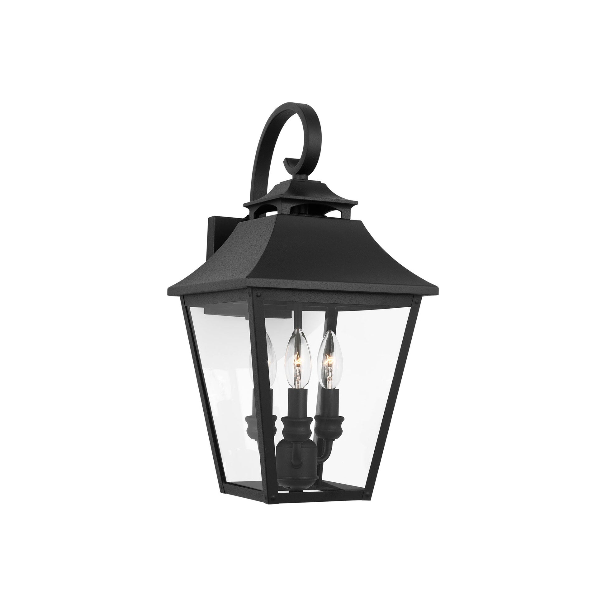 Galena Outdoor Wall Light in Textured Black (Medium).