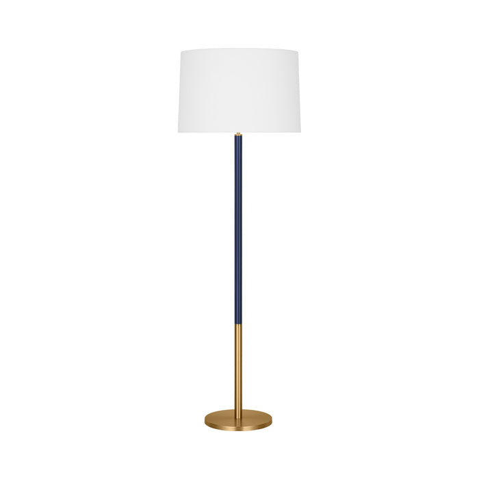 Monroe LED Floor Lamp in Burnished Brass/Navy