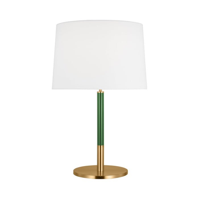 Monroe LED Table Lamp in Burnished Brass/Green
