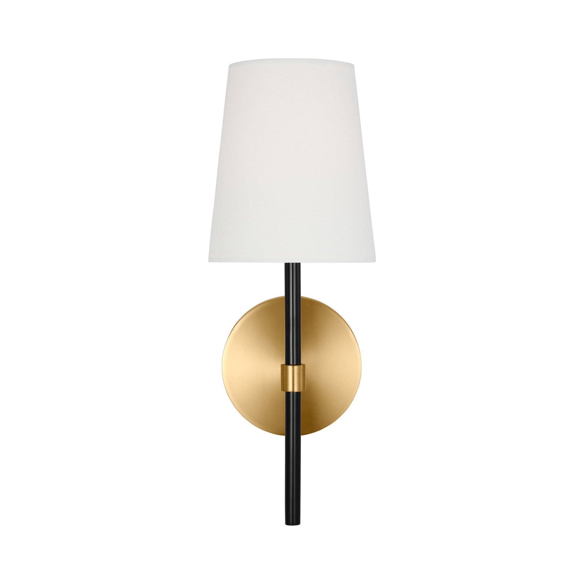 Monroe Bath Wall Light in Burnished Brass/Black (1-Light).