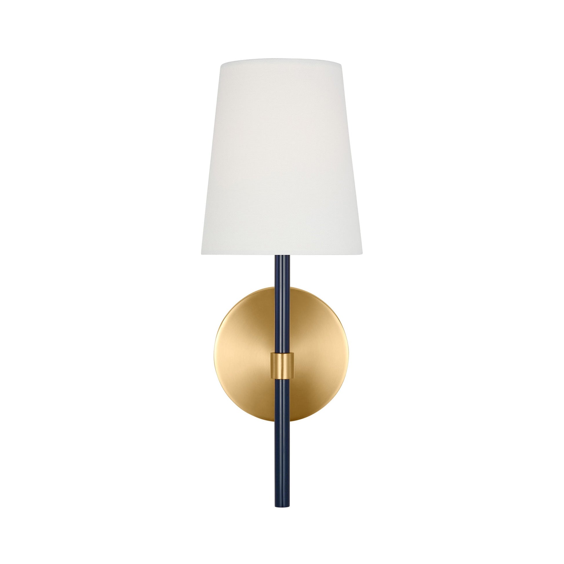 Monroe Bath Wall Light in Burnished Brass/Navy (1-Light).