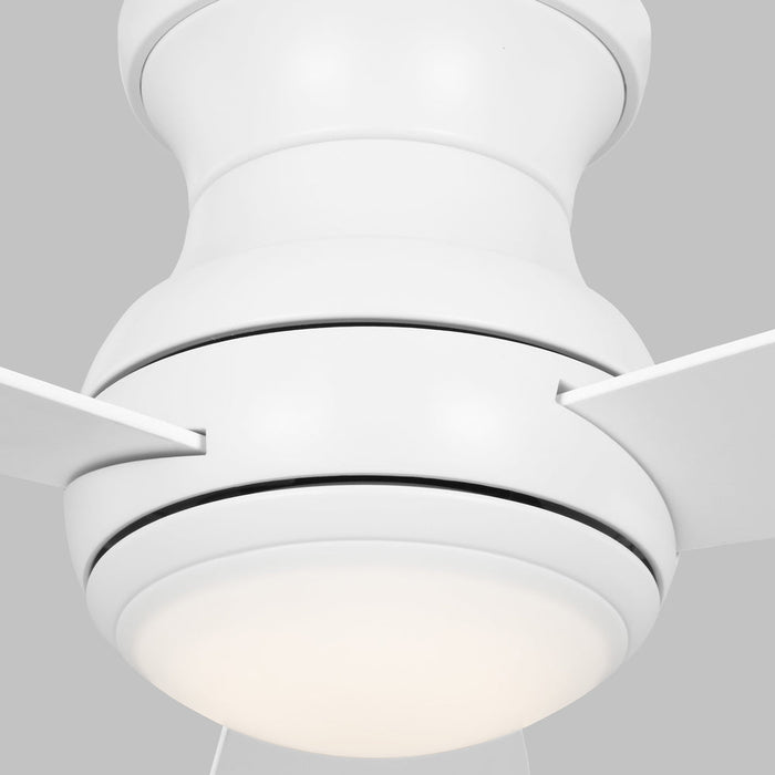 Orbis Indoor / Outdoor Hugger LED Flush Mount Ceiling Fan in Detail.