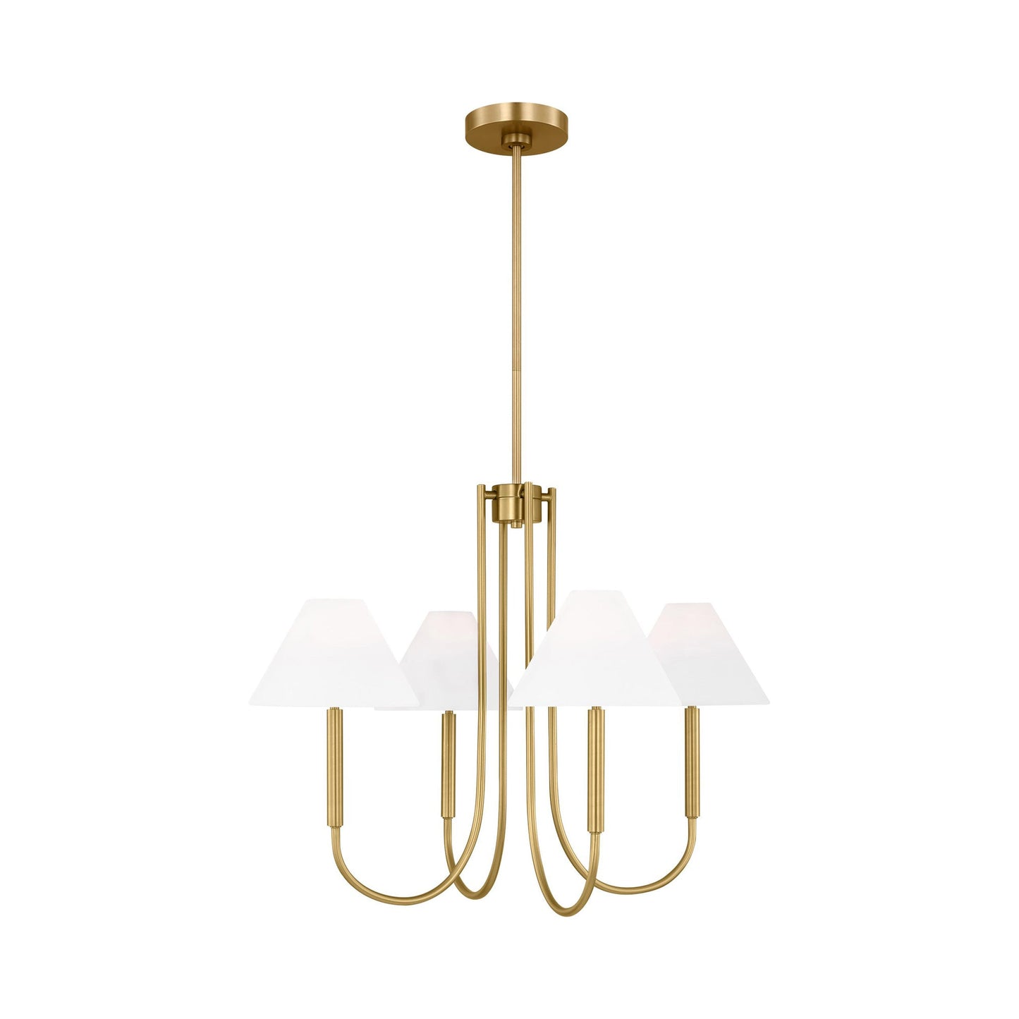 Porteau Chandelier in Satin Brass (Medium).