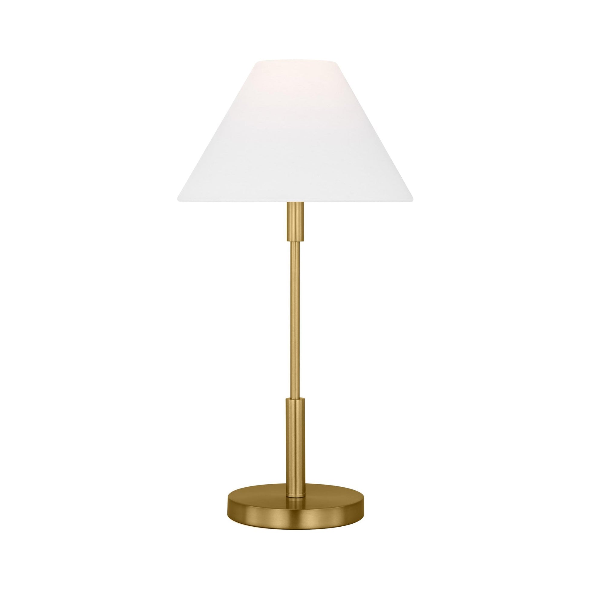 Porteau Table Lamp in Satin Brass.