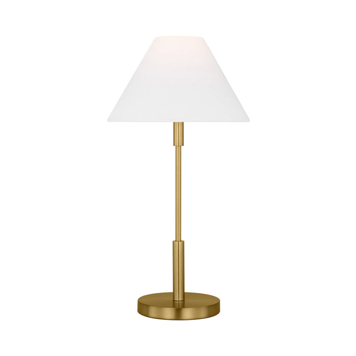Porteau Table Lamp in Satin Brass.