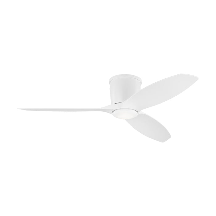 Titus Indoor / Outdoor LED Hugger Ceiling Fan in Matte White (52-Inch).