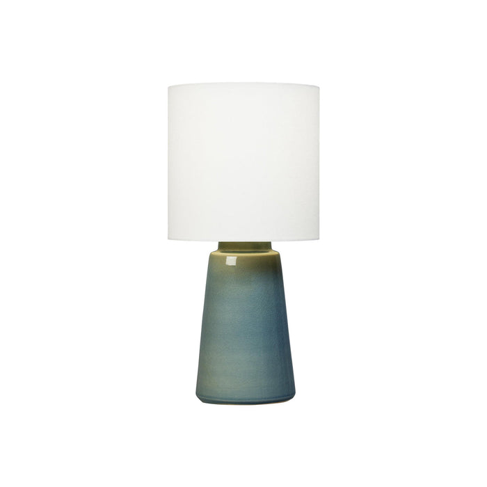 Vessel Table Lamp in Blue Anglia Crackle (Medium).