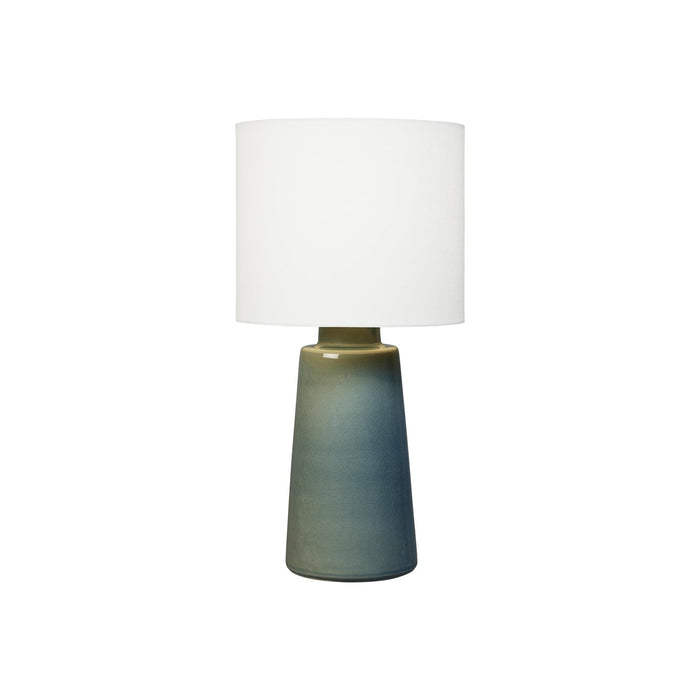 Vessel Table Lamp in Blue Anglia Crackle (Large).