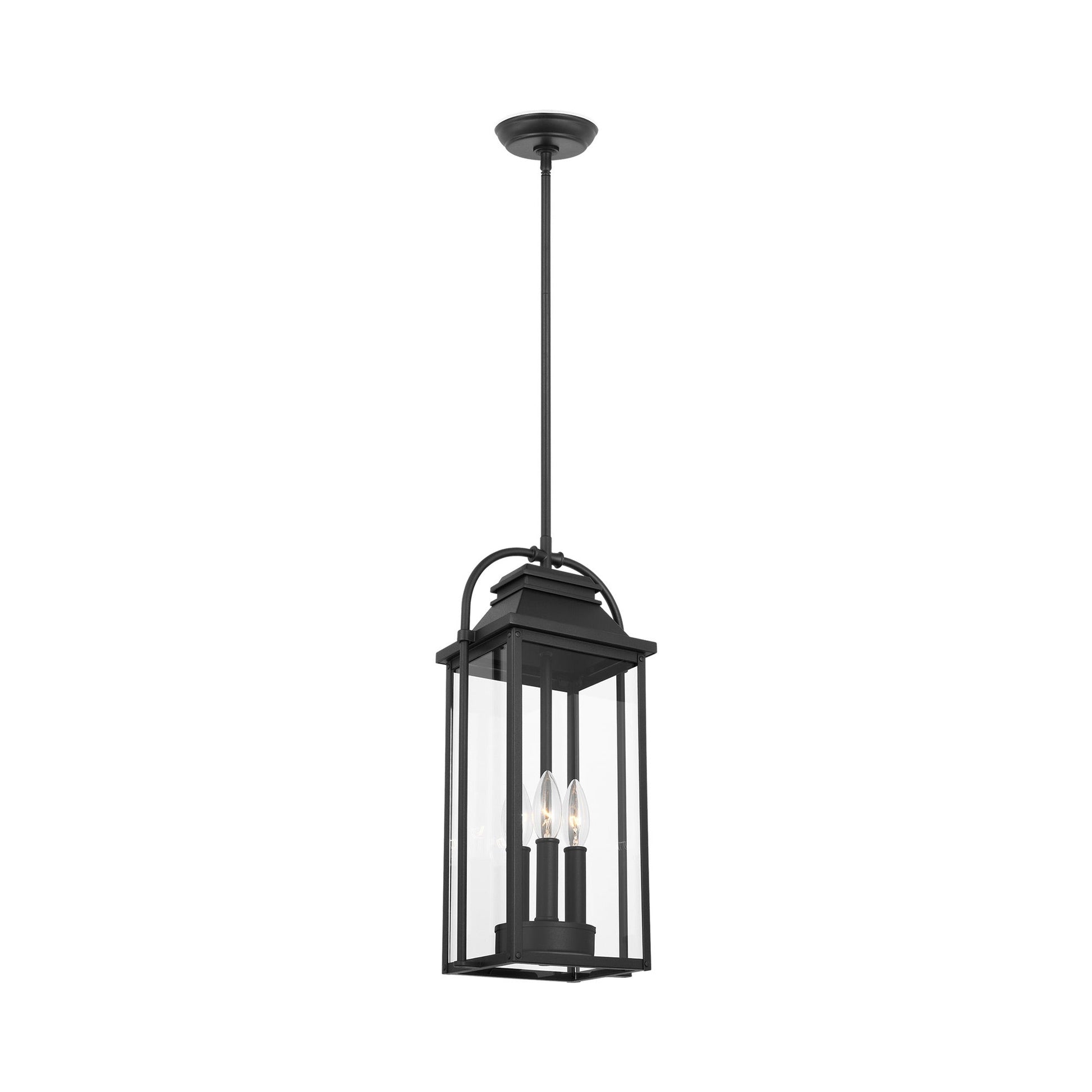 Wellsworth Outdoor Pendant Light in Textured Black.