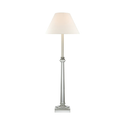 Swedish Column Buffet Table Lamp in Crystal/Linen.