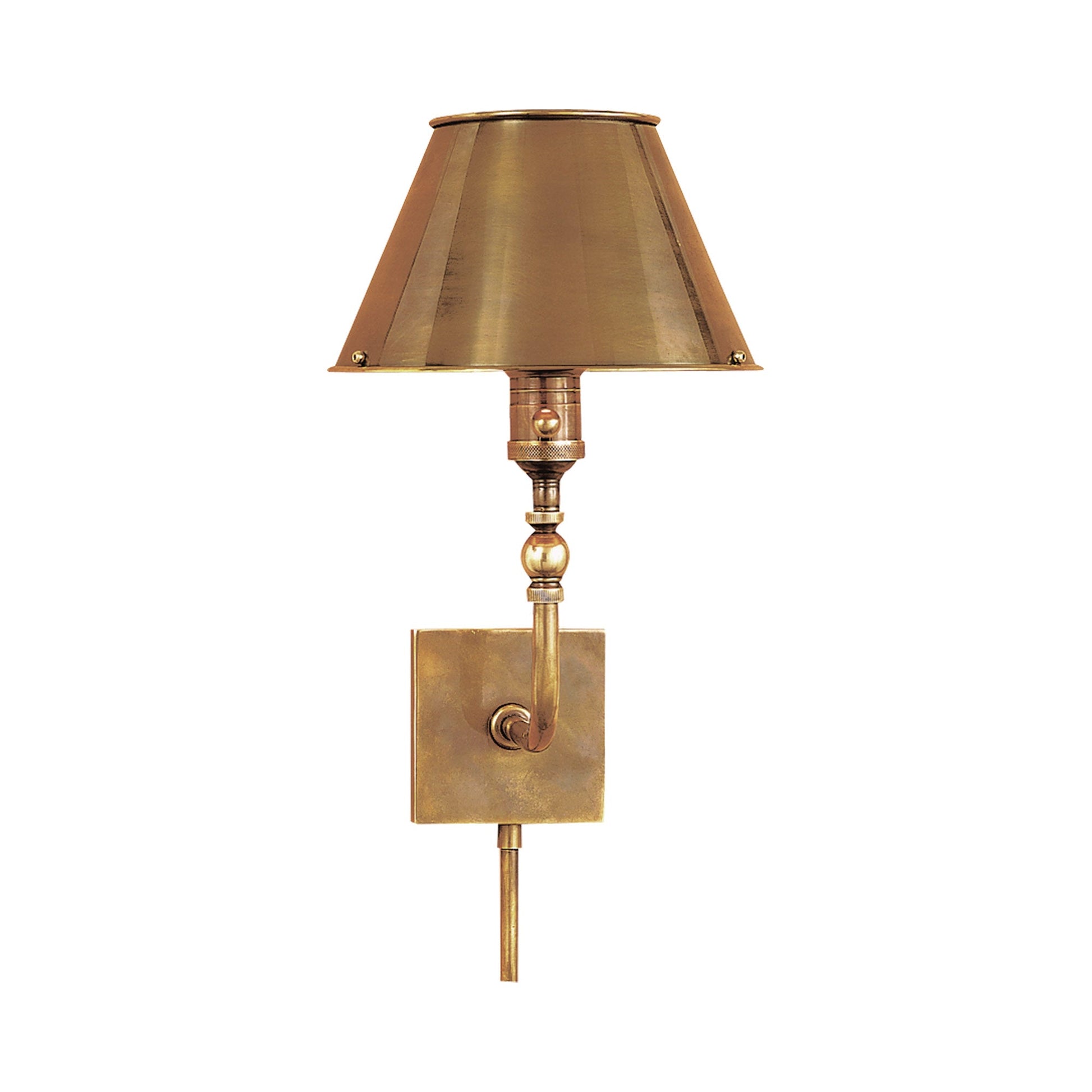 Swivel Head Wall Light in Hand-Rubbed Antique Brass.