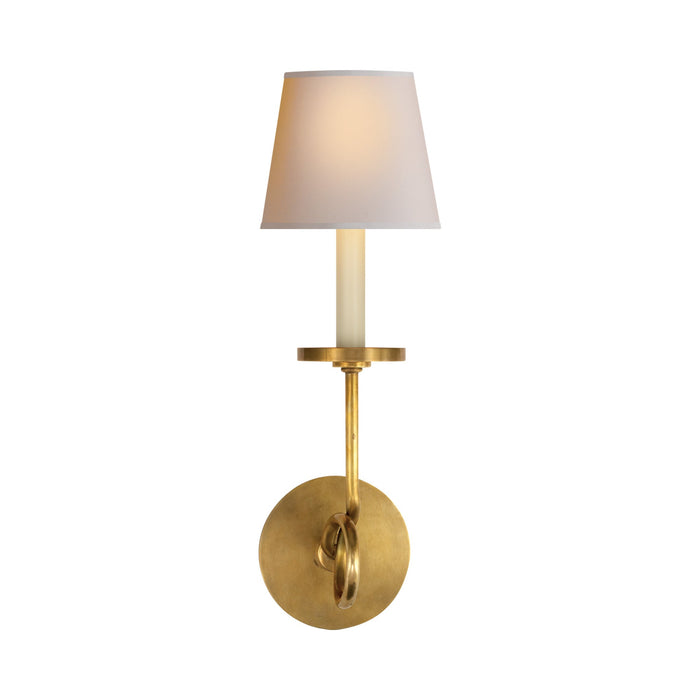 Symmetric Twist Wall Light in Antique-Burnished Brass/Natural Paper.