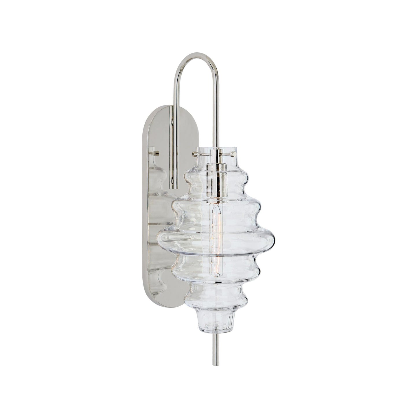 Tableau Wall Light in Polished Nickel/Clear Glass.